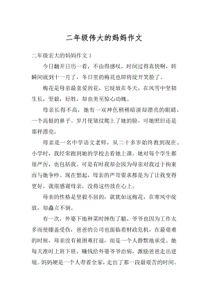 二年级伟大的妈妈作文优质.docx