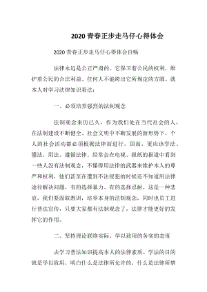 2020青春正步走马仔心得体会.docx