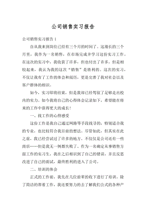 公司销售实习报告汇总.docx