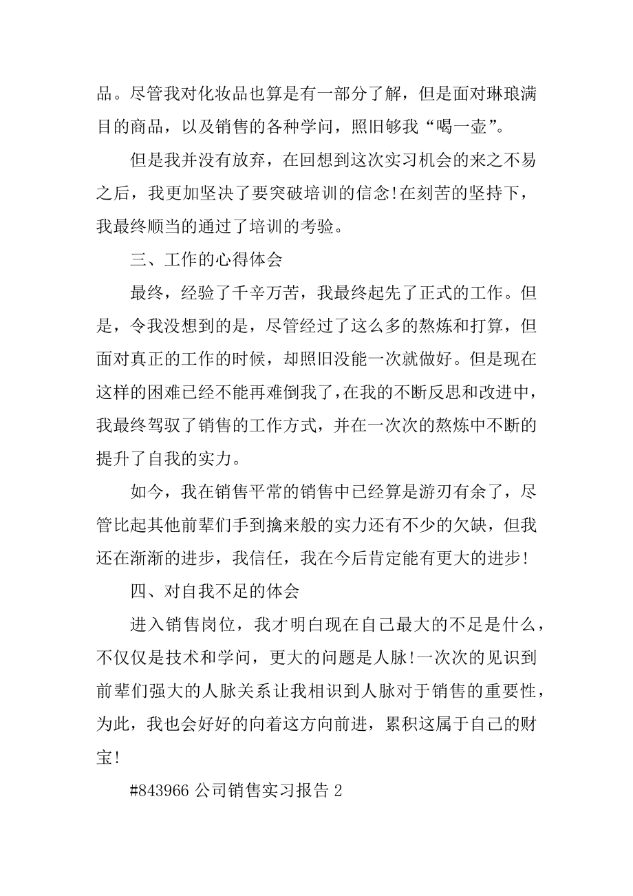 公司销售实习报告汇总.docx_第2页