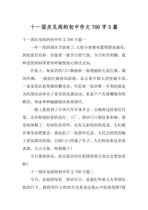 十一国庆见闻的初中作文700字5篇精编.docx