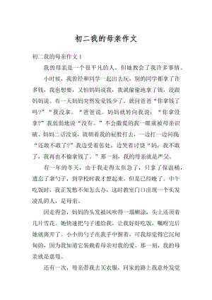 初二我的母亲作文汇总.docx