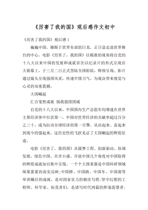 《厉害了我的国》观后感作文初中精编.docx