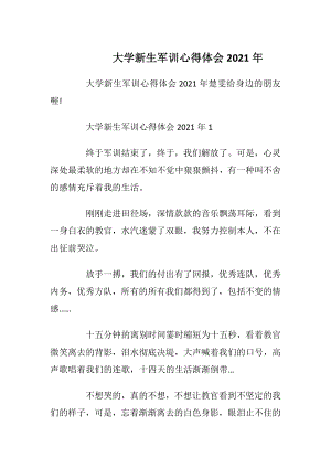 大学新生军训心得体会2021年.docx