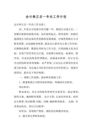 会计转正后一年内工作计划精选.docx