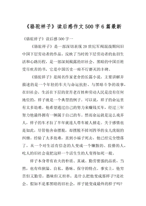 《骆驼祥子》读后感作文500字6篇最新精品.docx