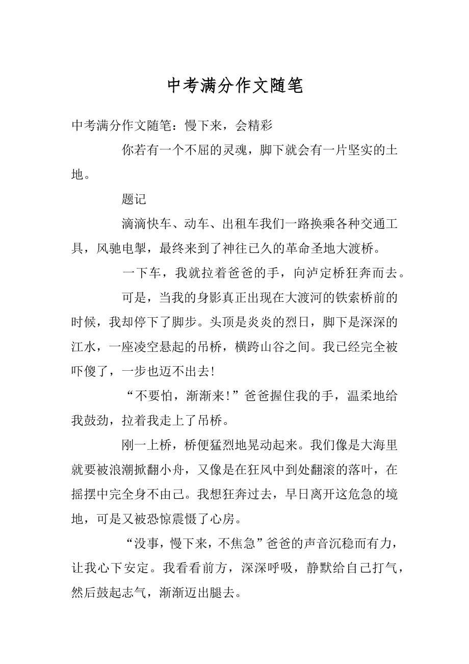 中考满分作文随笔精编.docx_第1页