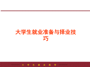 大学生就业准备与择业技巧ppt课件.ppt