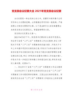 党支部会议纪要大全 2021年党支部会议纪要.doc