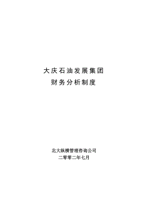 某石油发展集团财务分析制度.docx