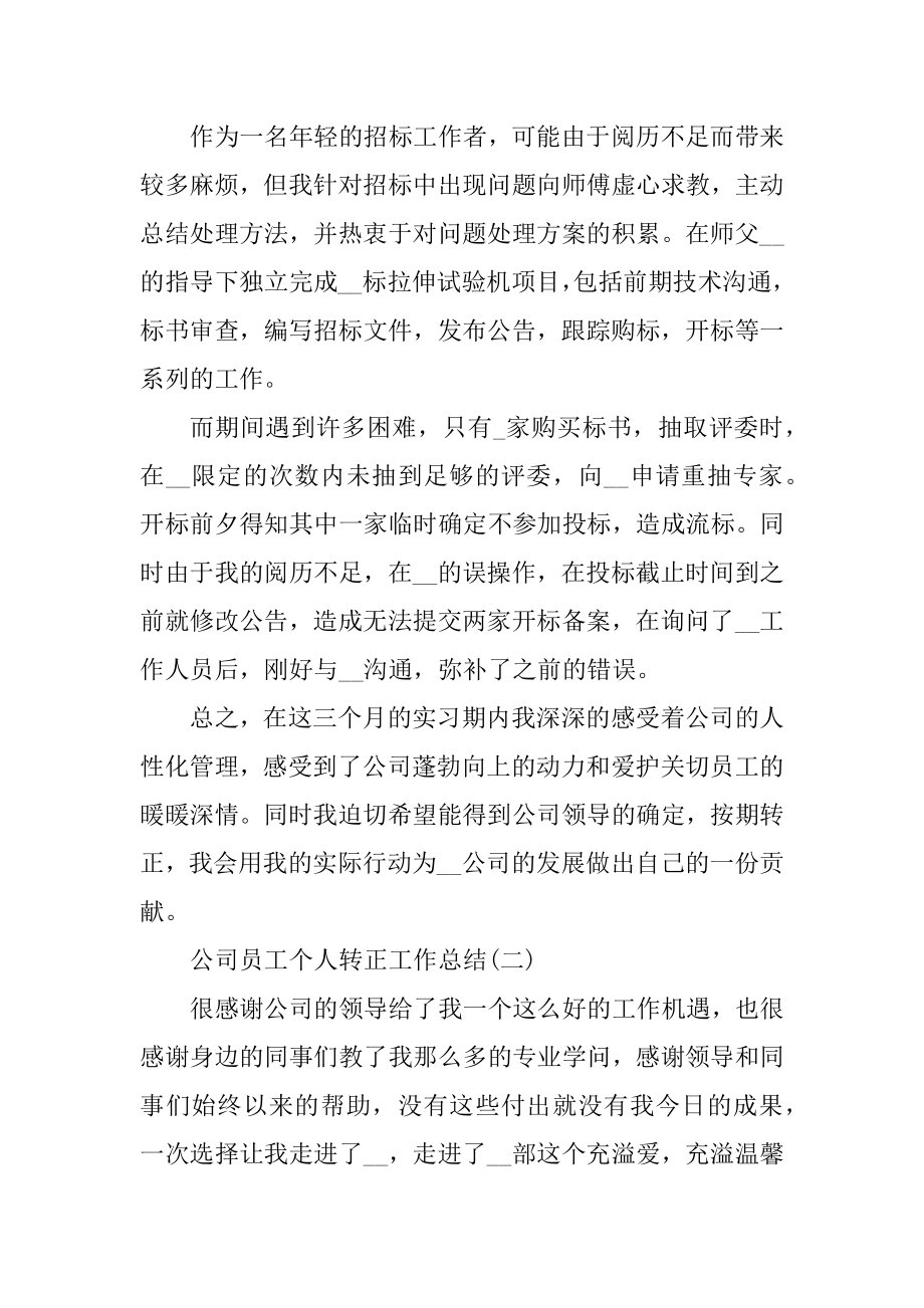 2020公司员工个人转正工作总结5篇范本.docx_第2页