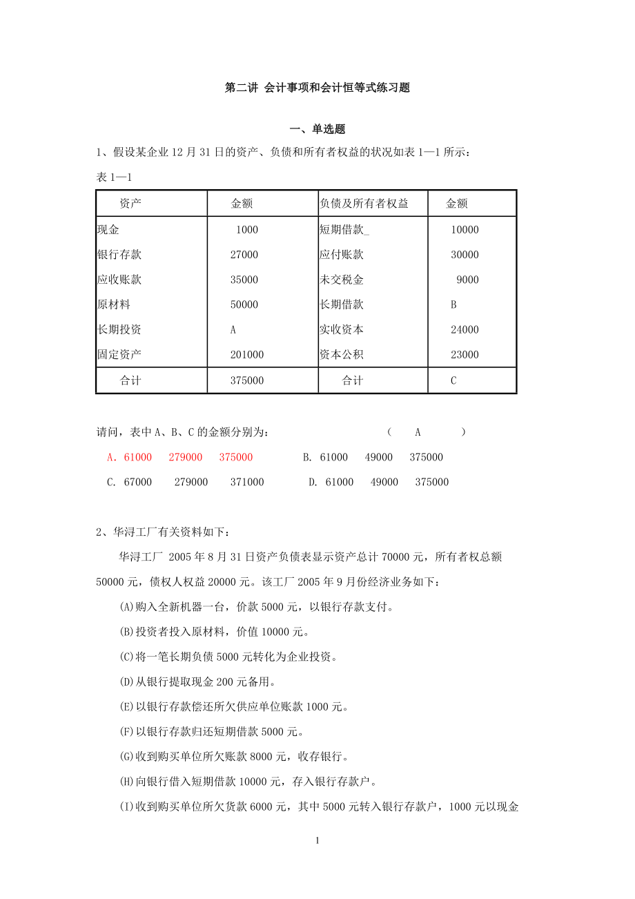 财务会计与事项管理知识分析练习题.docx_第1页