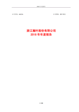 瀚叶股份：2018年年度报告.PDF