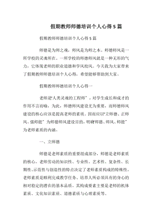 假期教师师德培训个人心得5篇.docx