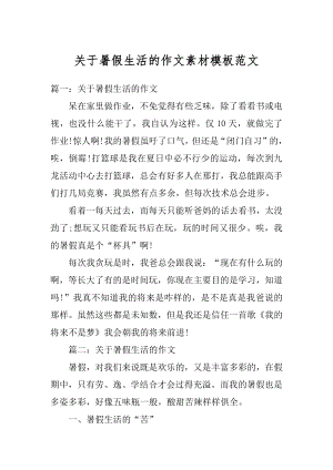 关于暑假生活的作文素材模板范文精编.docx