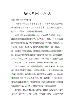 我的老师300个字作文范例.docx