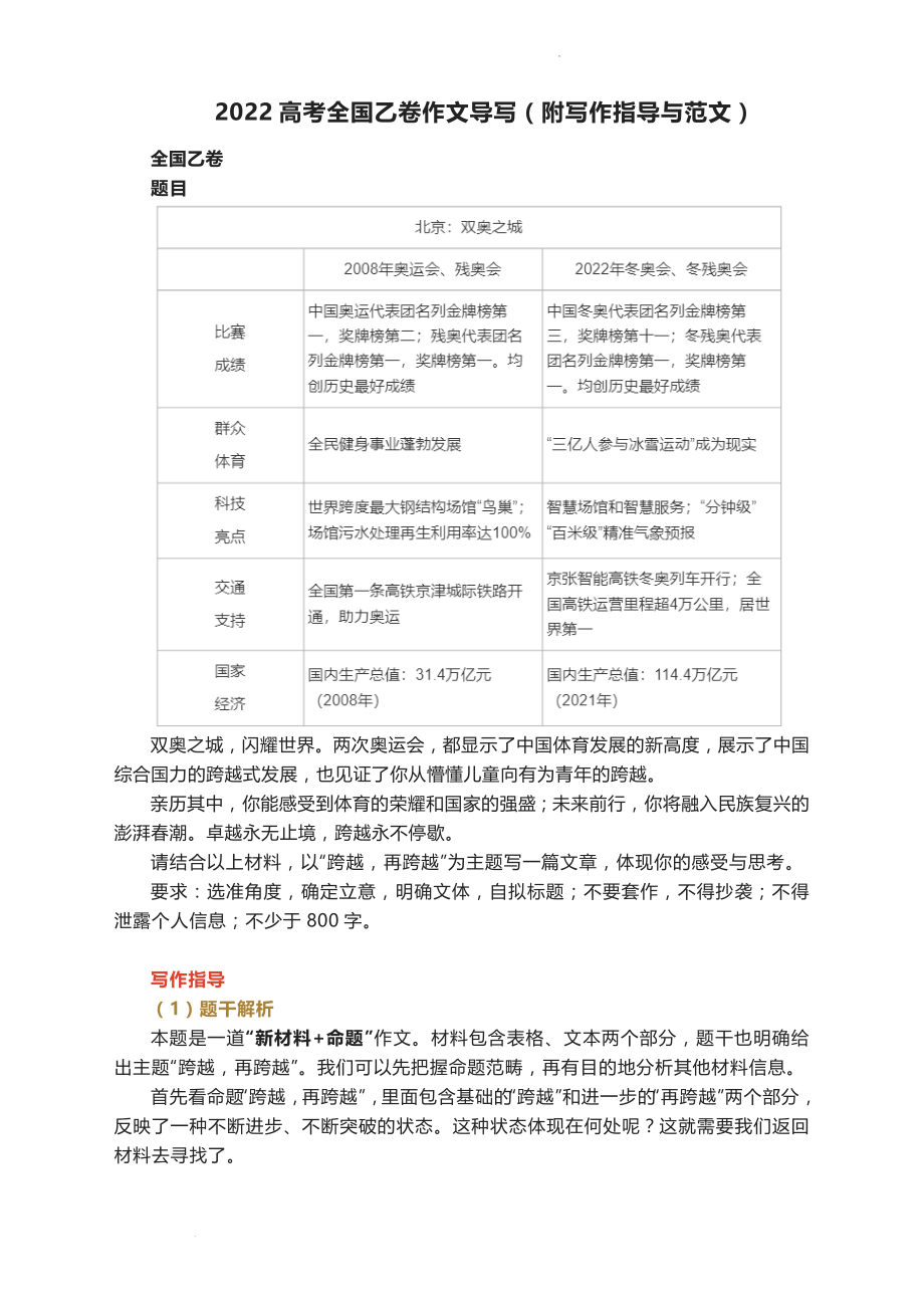 2022年高考全国乙卷作文导写 .docx_第1页