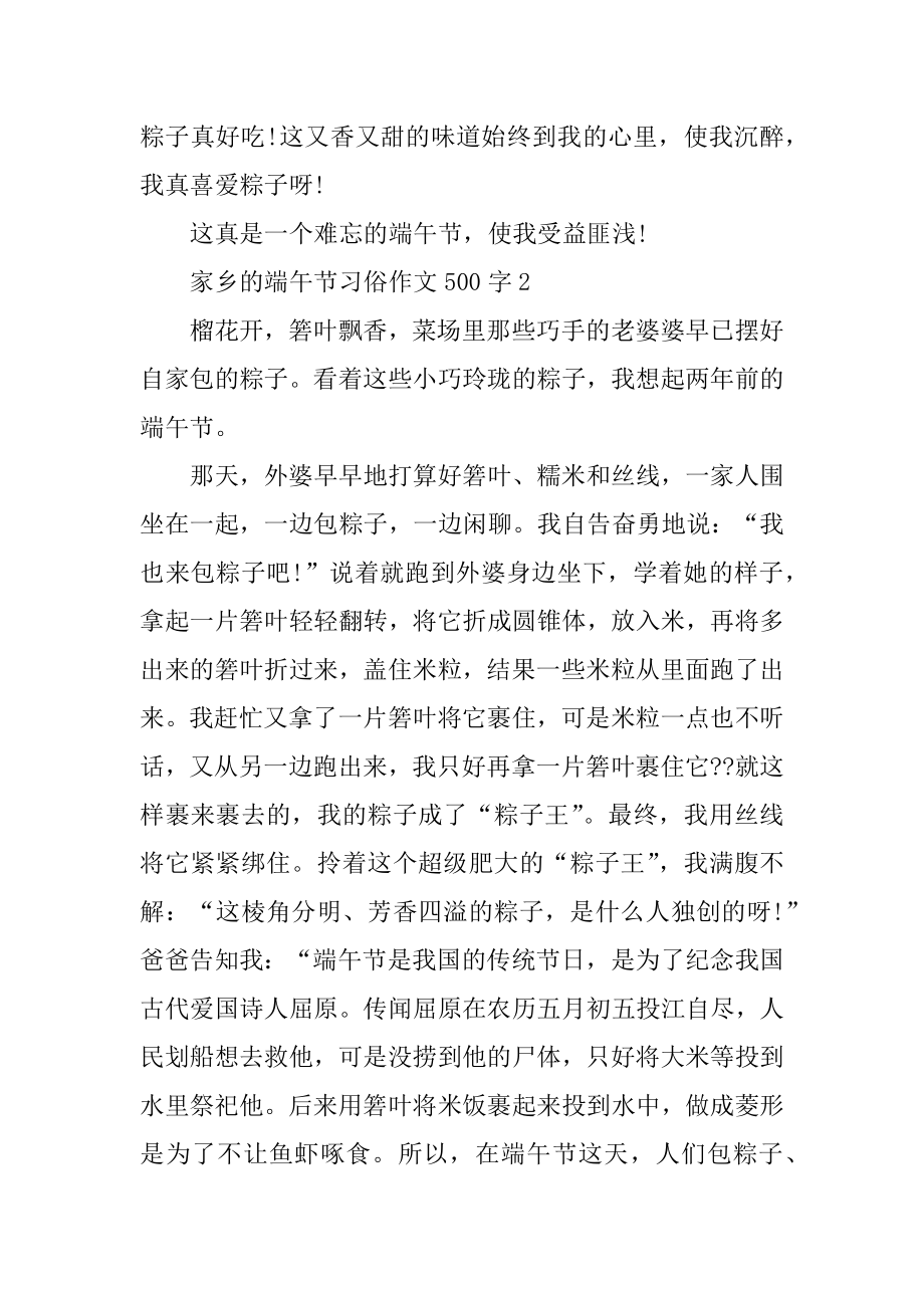 家乡的端午节习俗作文500字5篇最新.docx_第2页