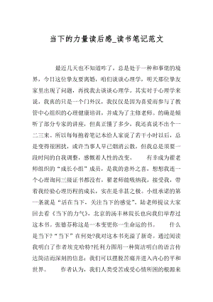 当下的力量读后感_读书笔记范文精编.docx