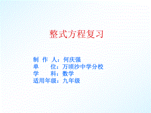 整式方程复习.ppt