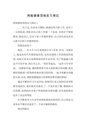 网络销售顶岗实习周记汇编.docx