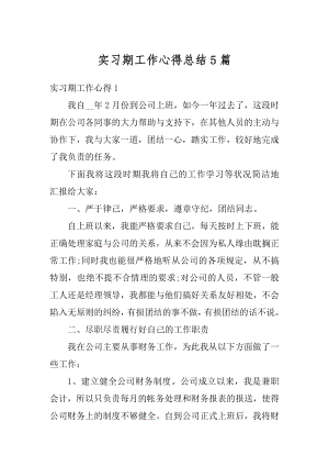 实习期工作心得总结5篇范例.docx