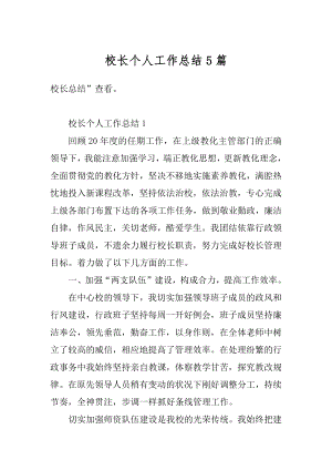 校长个人工作总结5篇例文.docx