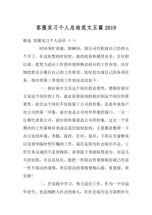 客服实习个人总结范文五篇范文.docx