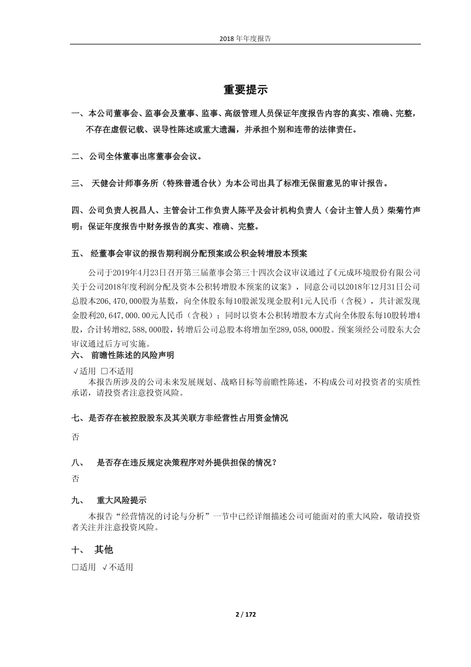 元成股份：2018年年度报告.PDF_第2页