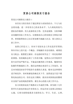 贸易公司销售实习报告汇编.docx