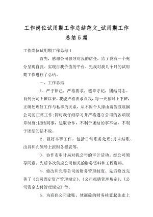 工作岗位试用期工作总结范文_试用期工作总结5篇汇编.docx