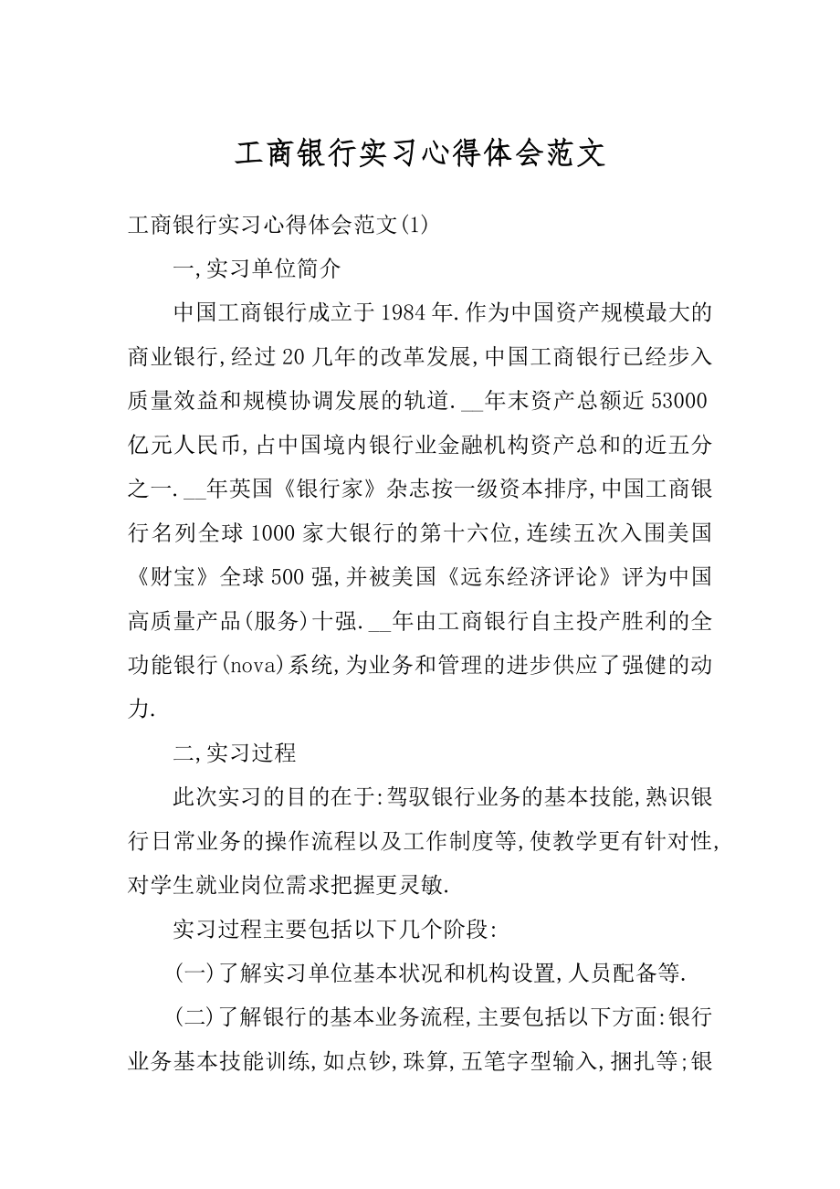 工商银行实习心得体会范文例文.docx_第1页