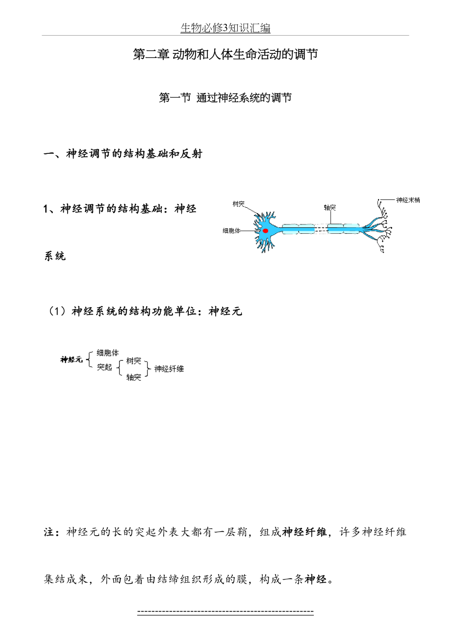 必修3第二章动物和人体生命活动的调节(知识点).doc_第2页