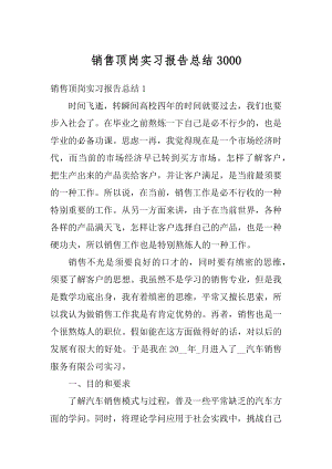 销售顶岗实习报告总结精编.docx