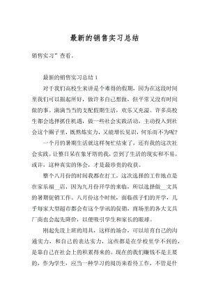 最新的销售实习总结精编.docx