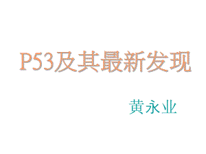 P53及其最新发现概要ppt课件.ppt