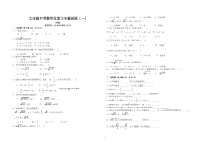 九年级中考数学总复习专题训练(一)_实数2.doc