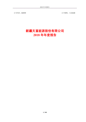 天富能源：2018年年度报告.PDF