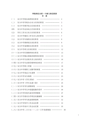 东方中学学校岗位分析—个部门岗位职责.docx