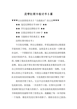 没带红领巾检讨书5篇精选.docx