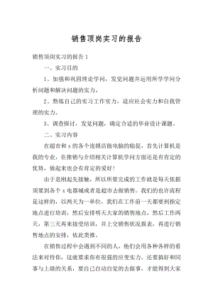 销售顶岗实习的报告汇总.docx