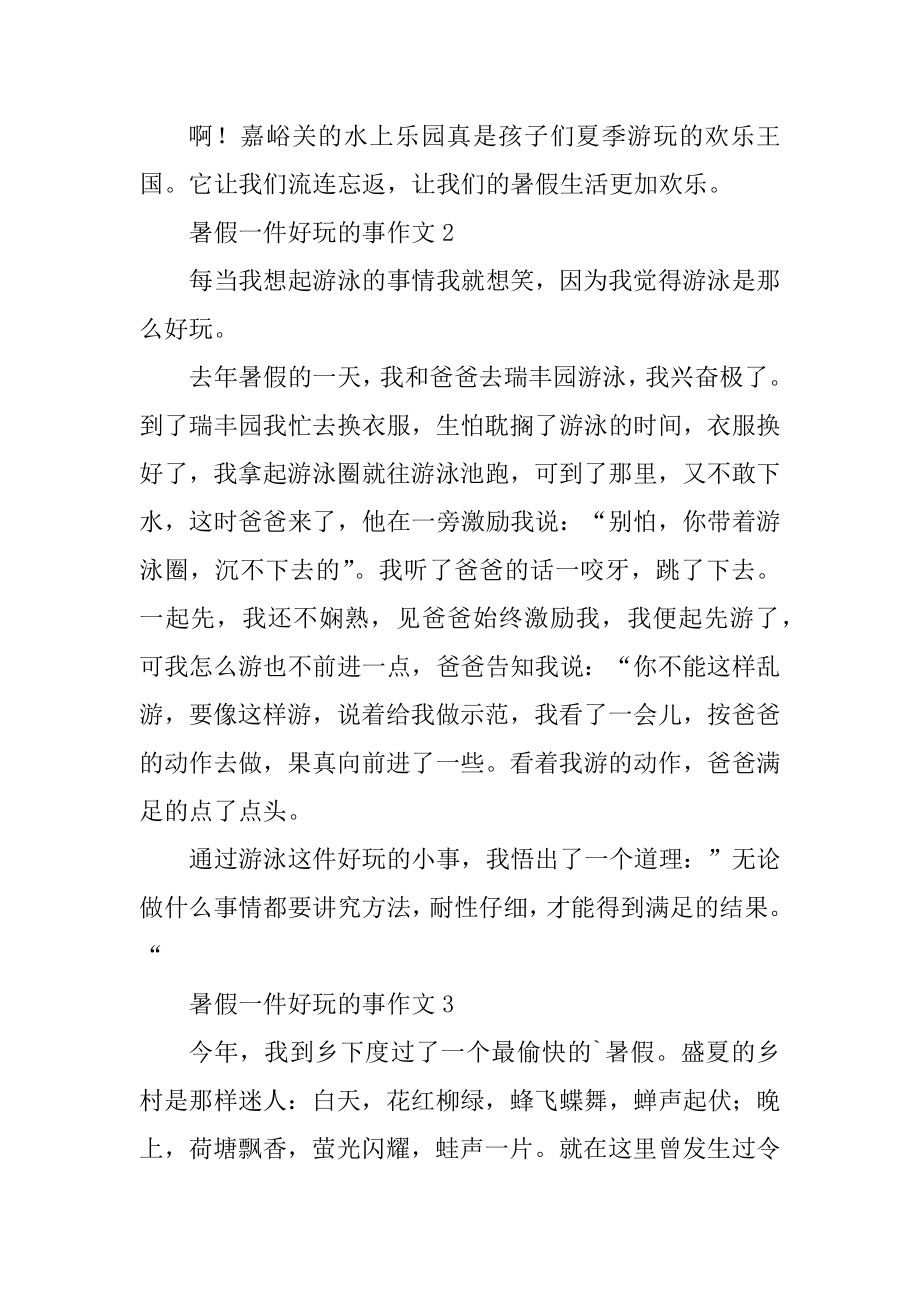 暑假一件有趣的事作文5篇例文.docx_第2页