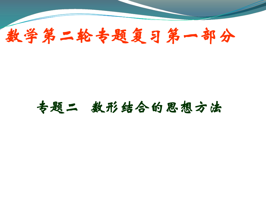 高三数学第二轮复习课件：数形结合的思想方法.ppt_第1页