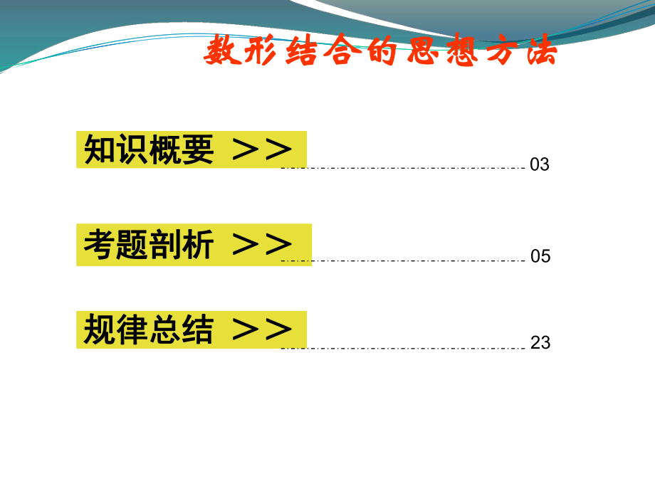 高三数学第二轮复习课件：数形结合的思想方法.ppt_第2页