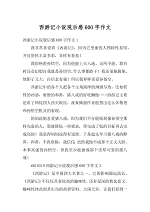 西游记小说观后感600字作文例文.docx