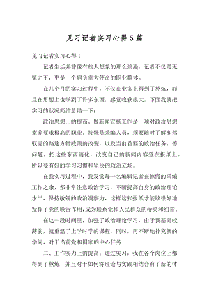 见习记者实习心得5篇优质.docx