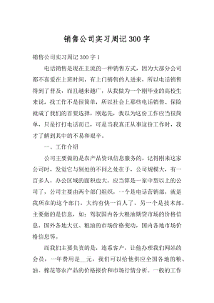 销售公司实习周记300字精选.docx