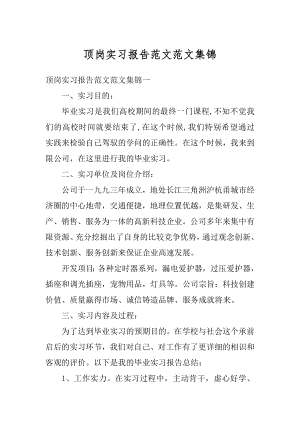 顶岗实习报告范文范文集锦精选.docx