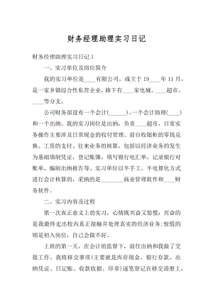 财务经理助理实习日记例文.docx