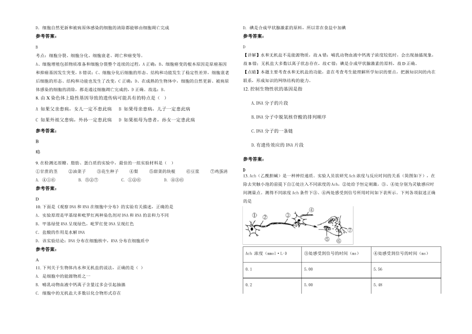 2021-2022学年江西省吉安市新余第十三中学高一生物月考试题含解析.pdf_第2页